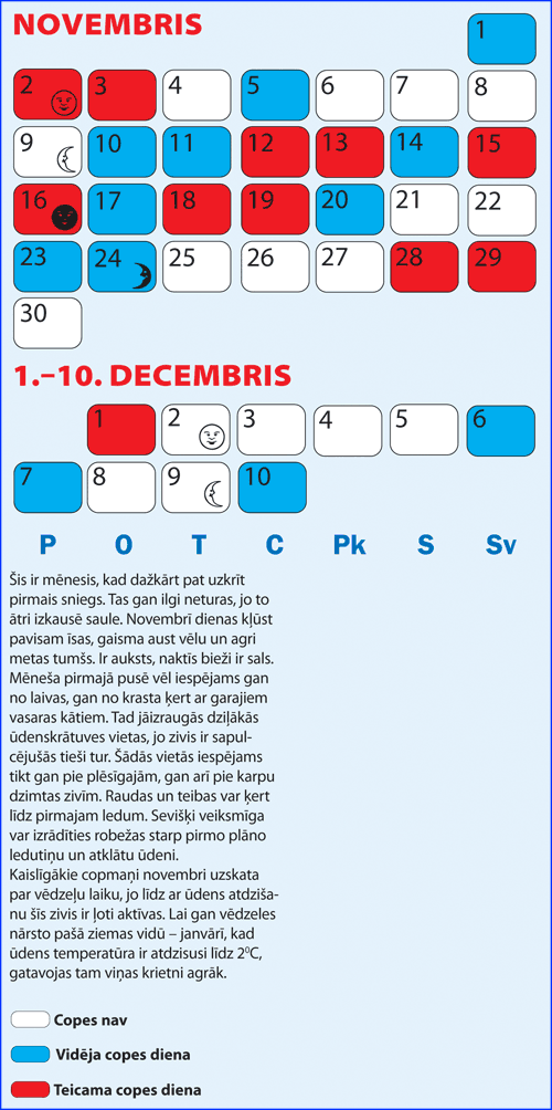 Copes dienu kalendārs Novembrim un Decembra sākumam Copes dienu kalendārs Novembrim un Decembra sākumam